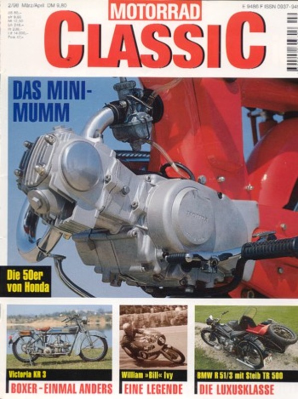 Titelbild: Motorrad Classic 02/1998 – Honda SS 50, Mabeco