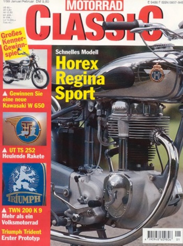 Titelbild: Motorrad Classic 01/1999 – Lohner, Triumph Prototyp P1