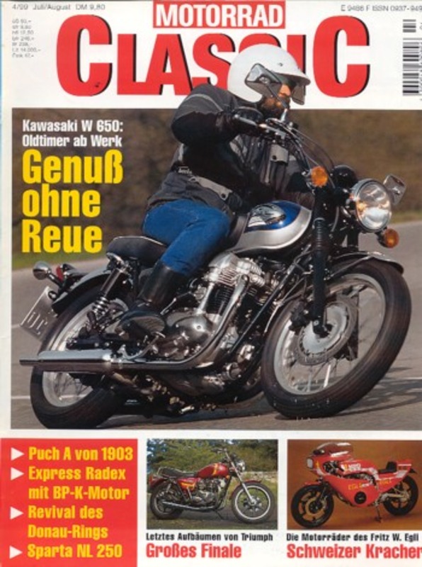 Titelbild: Motorrad Classic 04/1999 – Kawasaki W 650, Puch Typ A von 1903