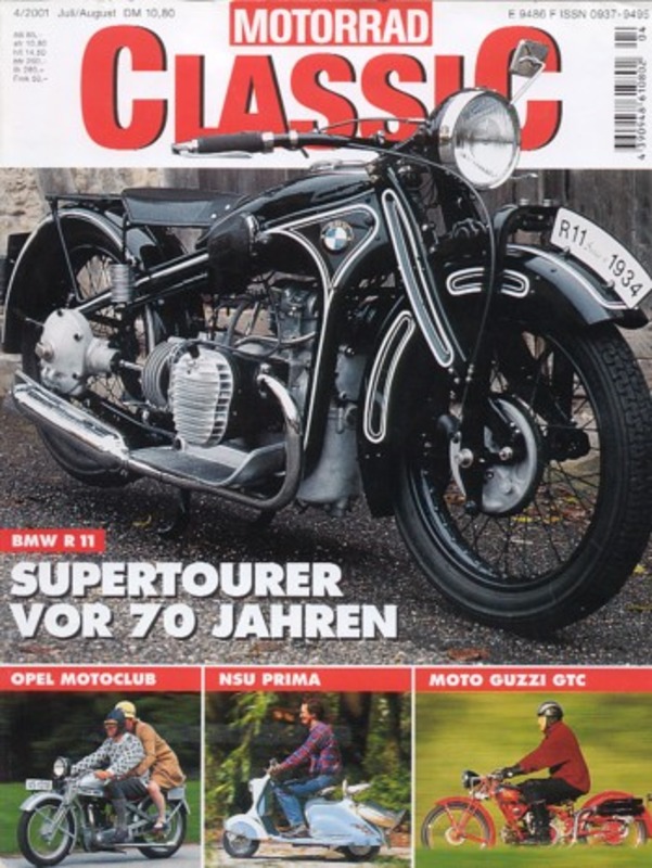 Titelbild: Motorrad Classic 04/2001 – BMW R 11, Opel Motoclub
