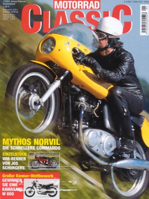 Titelbild: Motorrad Classic 01/2003 – Norton Norvil, Ariel KH 500