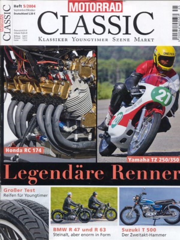 Titelbild: Motorrad Classic 05/2004 – Honda RC 174, Yamaha TZ 250 / 350