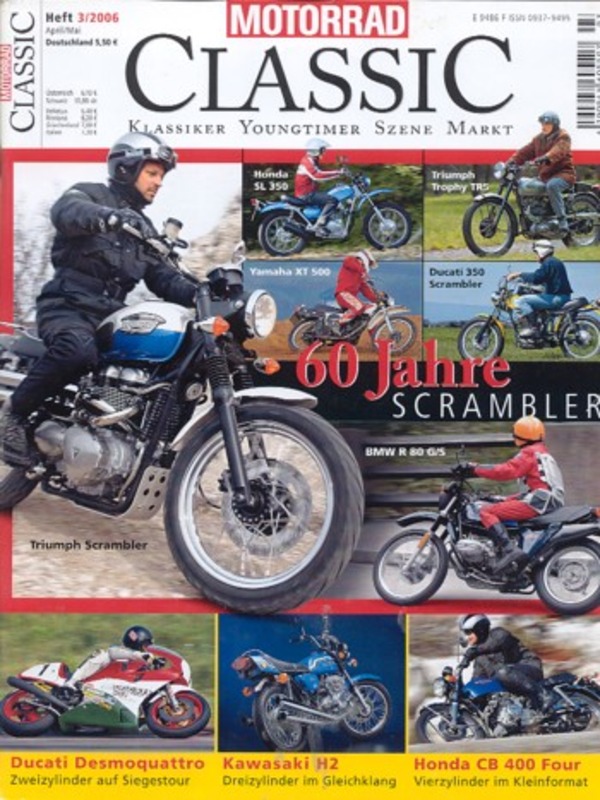 Titelbild: Motorrad Classic 03/2006 – Triumph TR5 Trophy, Kawasaki 750 H2