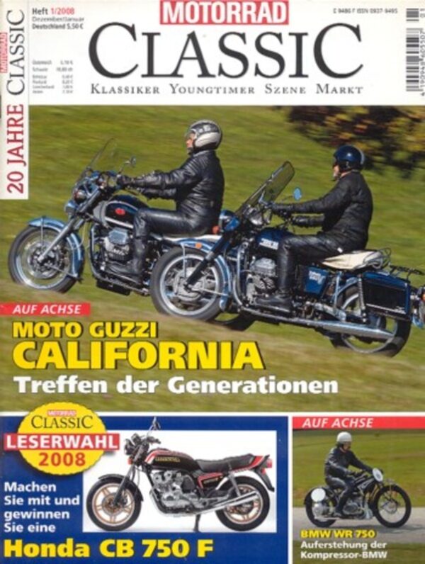 Motorrad Classic 01/2008 – Moto Guzzi California 1100 Vintage, Honda CB 750 F