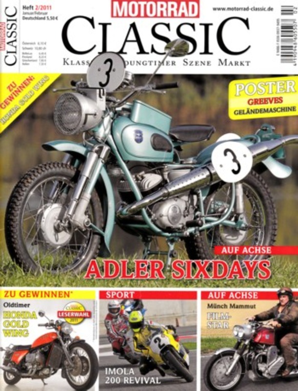 Titelbild: Motorrad Classic 02/2011 – Yamaha TX 750, Adler MBS 250 G Sixdays