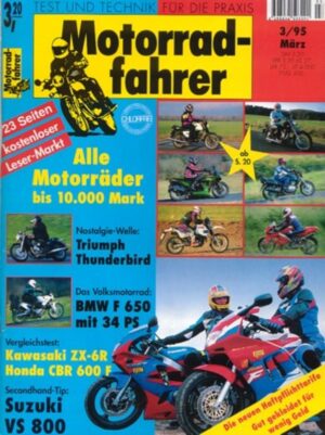 Motorradfahrer 3/1995 – Honda CBR 600 F vs. ZX-6R Ninja, BMW F 650