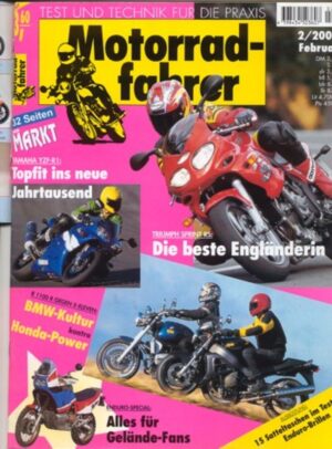 Motorradfahrer 2/2000 – BMW R 1100 R, Honda X-Eleven, Yamaha YZF-R1