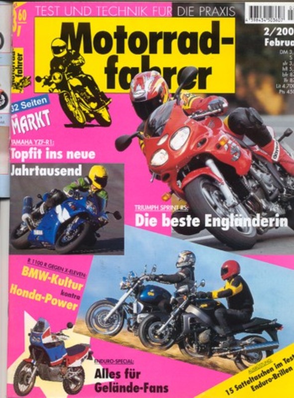 Titelbild: Motorradfahrer 2/2000 – BMW R 1100 R, Honda X-Eleven, Yamaha YZF-R1