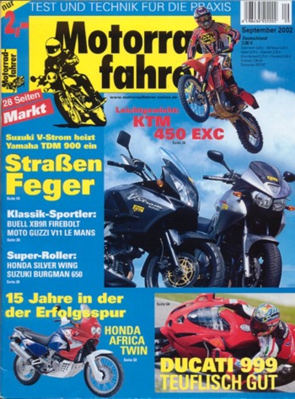 Motorradfahrer 9/2002 – Ducati 999; Honda XRV 750 Africa Twin