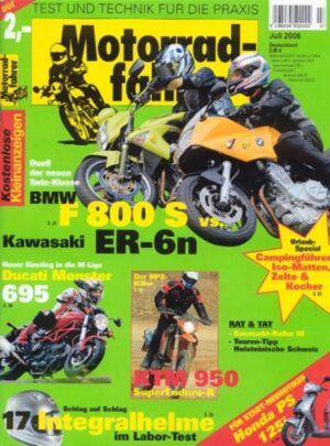Motorradfahrer 7/2006 – BMW F 800 S vs. Kawasaki ER-6n