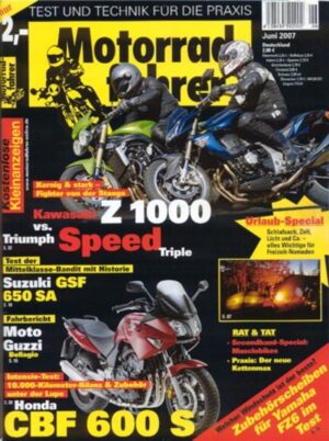 Motorradfahrer 6/2007 – Kawasaki Z 1000 vs. Triumph Speed Triple