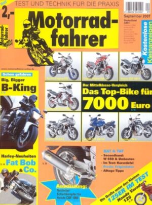 Motorradfahrer 9/2007 – Suzuki B-King; Honda CBF 1000 Auspuff-Vergleich