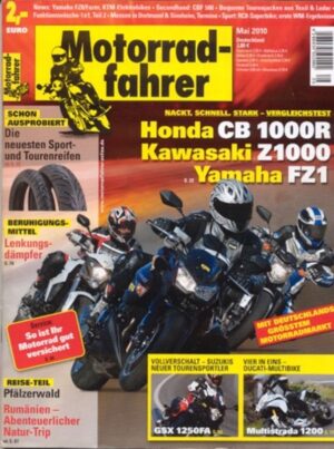 Motorradfahrer 5/2010 – Honda CB 1000 R vs. Kawasaki Z 1000 vs. Yamaha FZ1