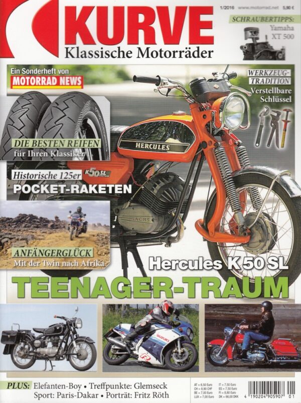 Kurve 1/2016 – Klassische Motorräder: Hercules K 50 SL, BMW R 27