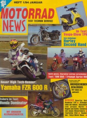 MOTORRAD NEWS 1/1994 – Vergleich Yamaha TDM 850 vs. Triumph Sprint 900