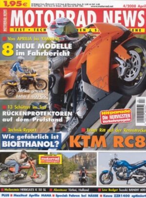 MOTORRAD NEWS 4/2008 – BMW F 800 GS und KTM 1190 RC8 im Test