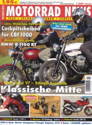 MOTORRAD NEWS 1/2009 – Vergleich Moto Guzzi V7 Classic vs. Triumph Bonneville