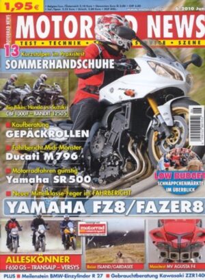 MOTORRAD NEWS 6/2010 – Vergleich BMW F 650 GS vs. Honda Transalp vs. Kawasaki Versys