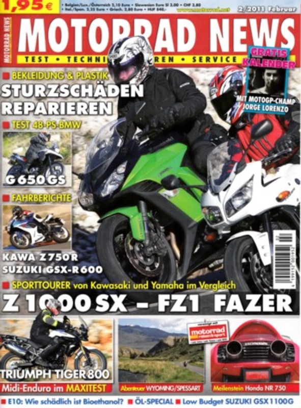 MOTORRAD NEWS 2/2011 – Vergleich Kawasaki Z 1000 SX vs. Yamaha FZ1 Fazer