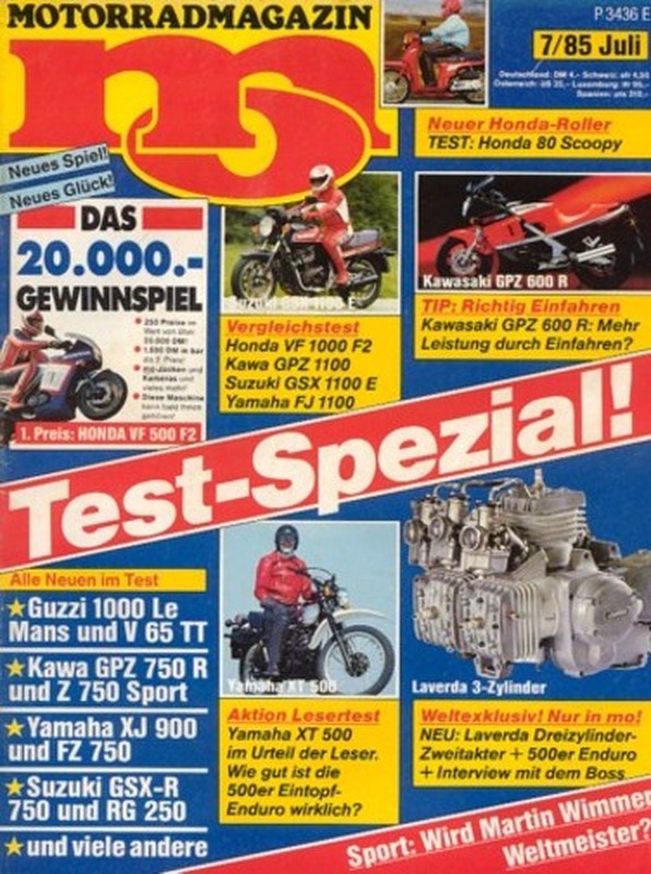 MO 7/1985 – Honda VF 1000 F2, Suzuki GSX 1100 E und andere
