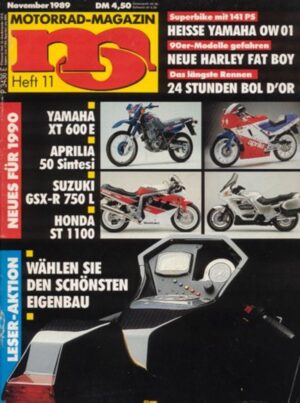 MO 11/1989 – Test Honda ST 1100 Pan-European; Test Yamaha FZR 750 R