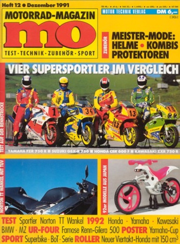 Titelbild: MO 12/1991 – Test Suzuki GSX-R 750; Test Honda CBR 600 F
