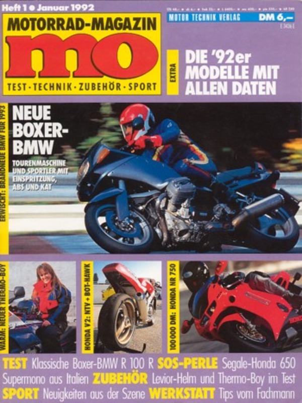MO 1/1992 – Test Honda NR 750; Test BMW R 100 R