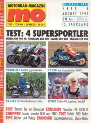MO 8/1992 – Honda CBR 400 RR, Kawasaki ZXR 400, Suzuki RGV 250, Yamaha TZR 250