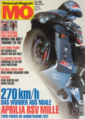 MO199812-800 MO 12/1998 – Vorstellung Yamaha YZF-R6; Test Moto Guzzi Quota 1100 ES