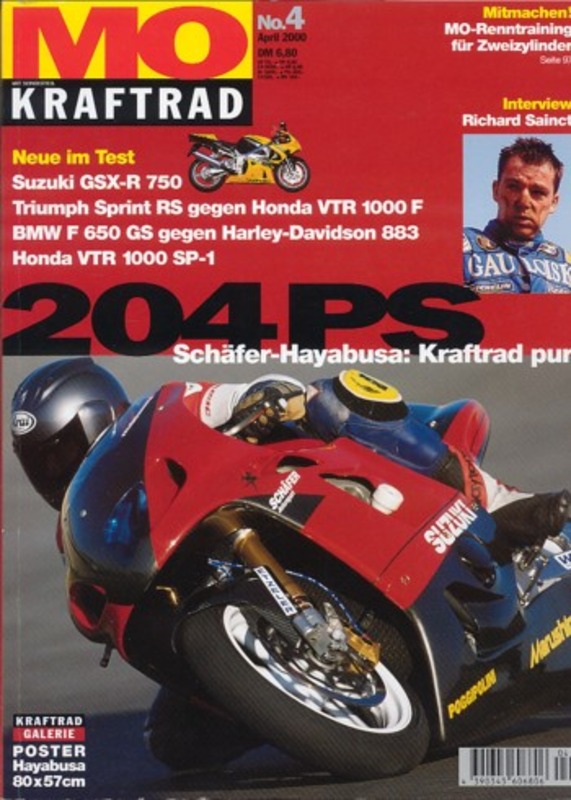 MO 4/2000 – Schäfer-Suzuki GSX 1300 R Hayabusa mit 150 kW (204 PS); Honda VTR 1000 SP-1
