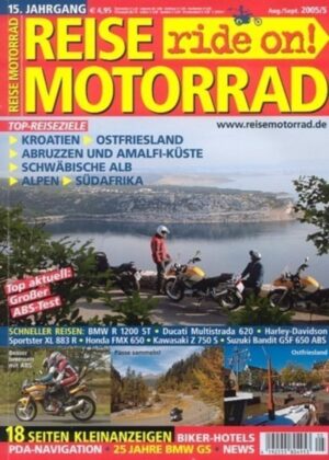 REISE MOTORRAD ride on! 5/2005 – Vergleich BMW R 1200 ST vs. Honda FMX 650