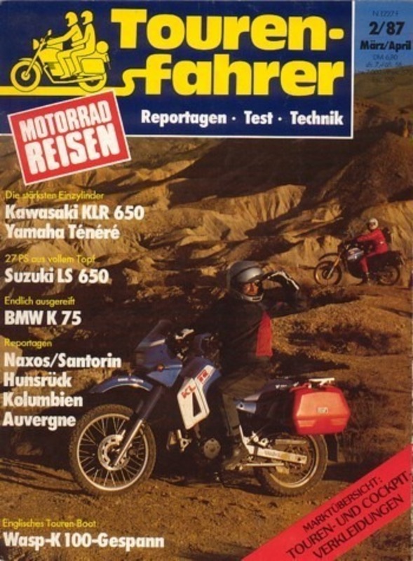 Titelbild: Tourenfahrer 2/1987 – Kawasaki KLR 650 vs. Yamaha XT 600 Z Ténéré