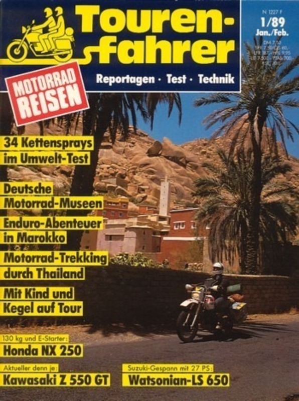 Titelbild: Tourenfahrer 1/1989 – Kawasaki Z 550 GT; Honda NX 250