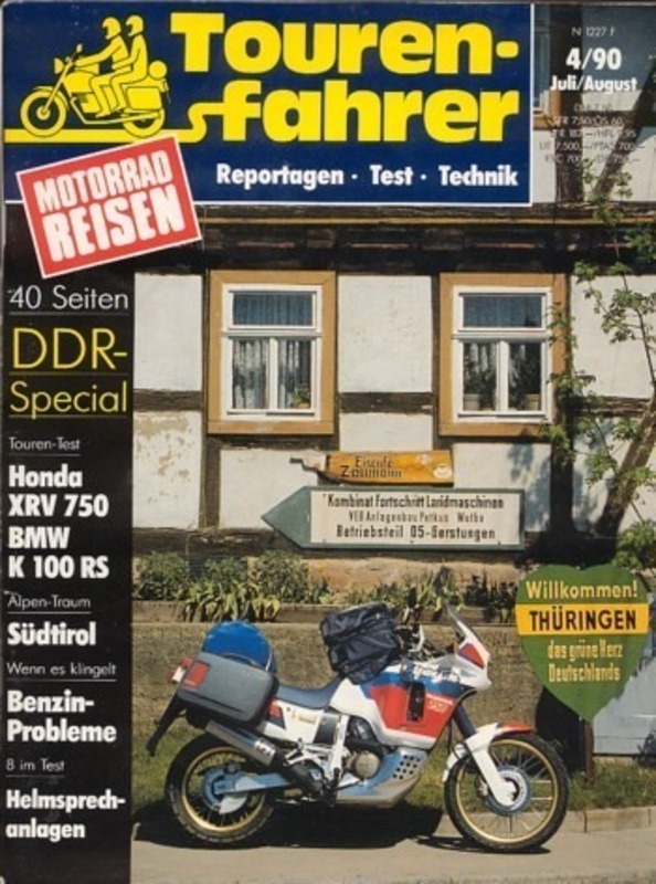 Titelbild: Tourenfahrer 4/1990 – BMW K 100 RS; Honda XRV 750 Africa Twin