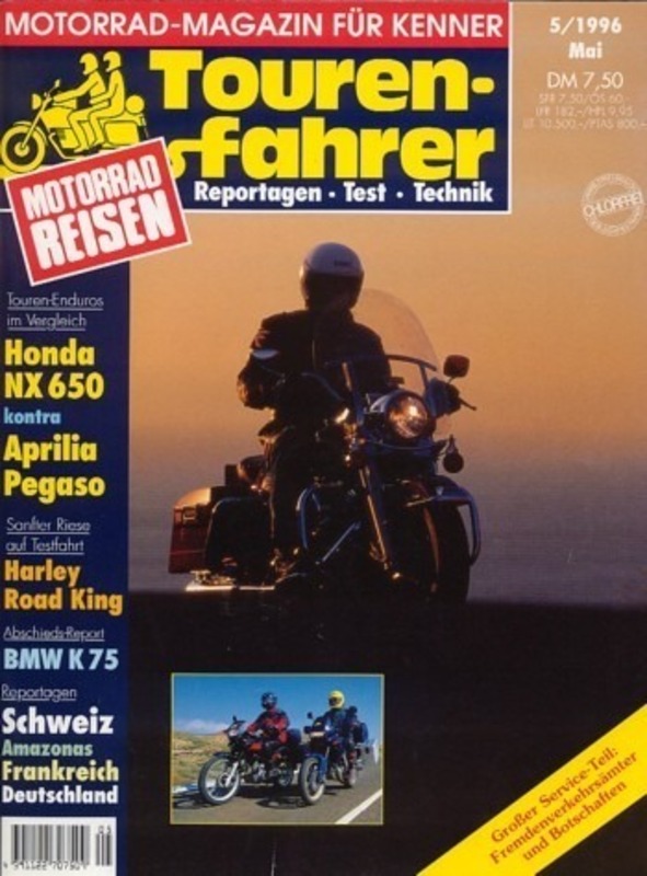 TF199605-800 Tourenfahrer 5/1996 – Aprilia Pegaso 650 vs. Honda NX 650; Harley Road King