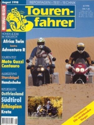 Tourenfahrer 8/1998 – Africa Twin vs. KTM LC4 640; Moto Guzzi V10