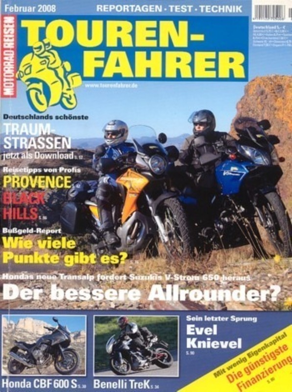 Tourenfahrer 2/2008 – Honda Transalp vs. Suzuki V-Strom 650