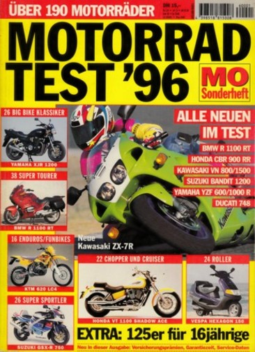 MO Sonderheft MOTORRAD TEST 1996 + 196 Seiten
