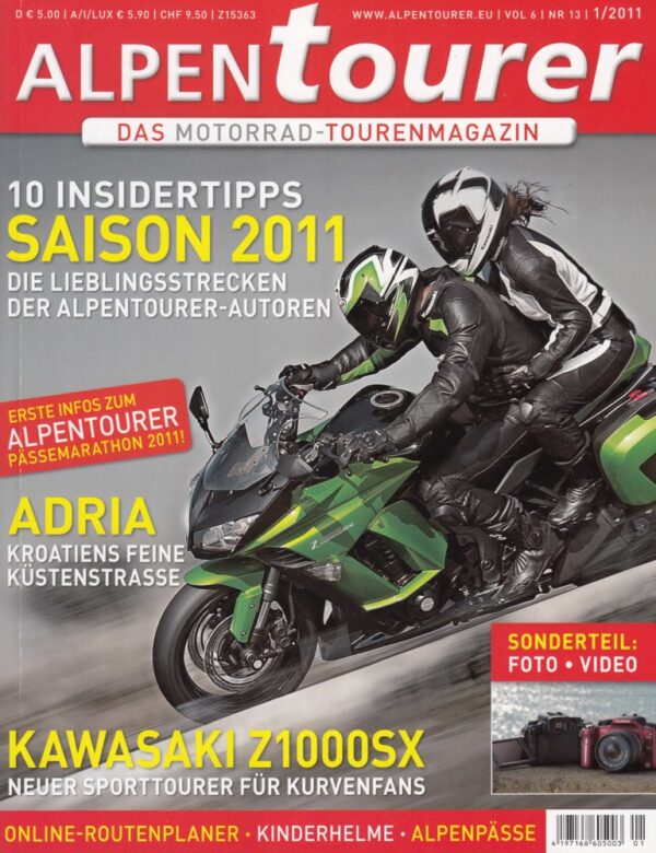 ALPENtourer 1/2011 – Kawasaki Z 1000 SX, 10 Insidertipps Saison 2011, Adria