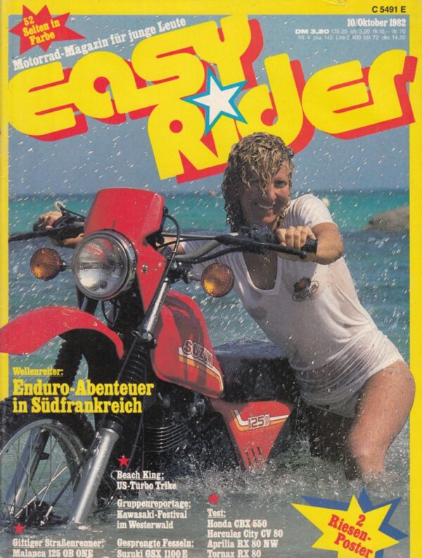 Easy Rider 10/1982 – Suzuki GSX 1100 E, Honda CBX 550, Malanca 125 OB ONE