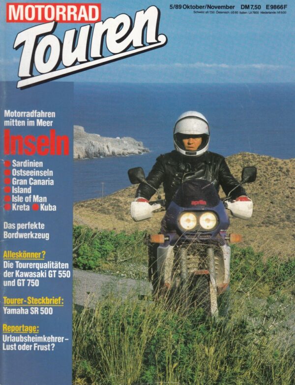 M T198905 MOTORRAD Touren 5/1989 – Yamaha SR 500, Kawasaki GT 550 und GT 750, Inseln