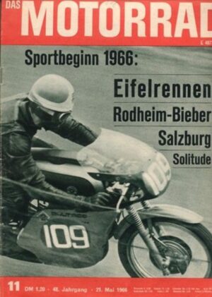 DAS MOTORRAD 11/1966 – Erinnerungen Standard, Technik Kreidler Florett