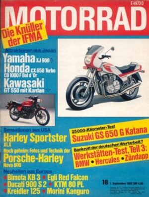 MOTORRAD 18/1982 – Langstreckentest Suzuki GS 650 G Katana, BMW R 80 G/S