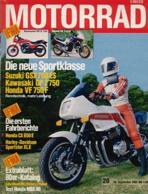 MOTORRAD 20/1982 – Vorstellungen Suzuki GSX 750 ES, Kawasaki GPZ 750