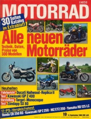 MOTORRAD 19/1983 – Honda CB 250 RS vs. Kawasaki GPZ 250 vs. MZ ETZ 250