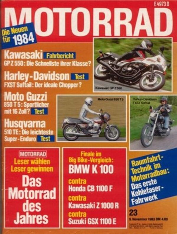 MOTORRAD 23/1983 – Test Kawasaki GPZ 550, Test Harley-Davidson Softail