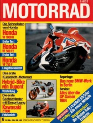 MOTORRAD 6/1984 – Honda VF 1000 R, Honda VF 500 F2, KTM 600 GS, Kawasaki Z 1300