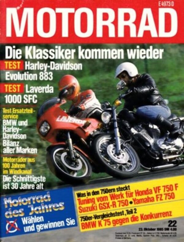 M198522-800 MOTORRAD 22/1985 – Yamaha FZ 750 vs. Honda VF 750 F, Test Laverda 1000 SFC