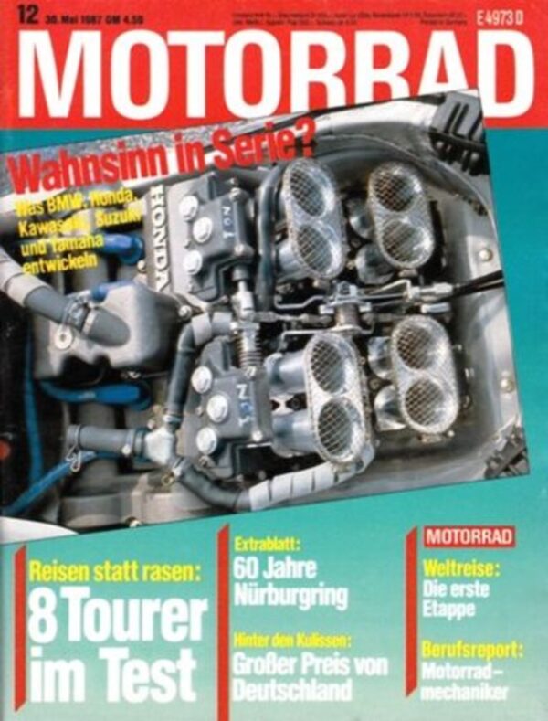 M198712-800 MOTORRAD 12/1987 – Test LKM-Kawasaki GPZ 600 R, Cagiva T4 500 E, Honda CBR 600 F