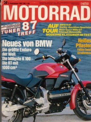 M198719-800 MOTORRAD 19/1987 – Fahrbericht BMW R 100 GS, Test Suzuki Hi